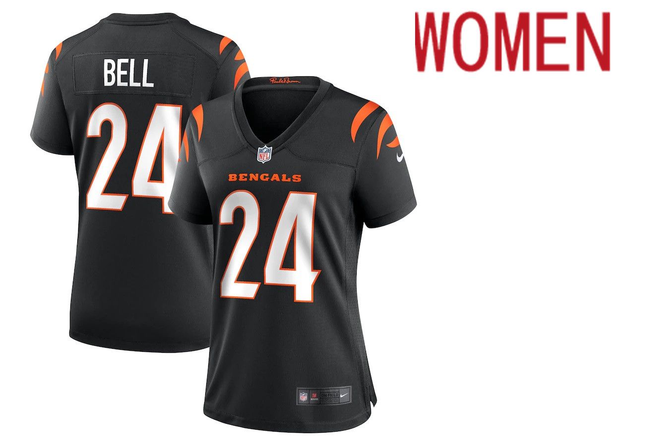 Women Cincinnati Bengals #24 Vonn Bell Nike Black Game NFL Jersey->women nfl jersey->Women Jersey